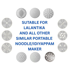 12-Pack Stainless Steel Replacement Discs – Interchangeable Molds/Dies for Handheld Murukku Maker, Idiyappam Noodle Maker, Sev, Pasta & More Compatible with All Automatic Noodle Makers (12)