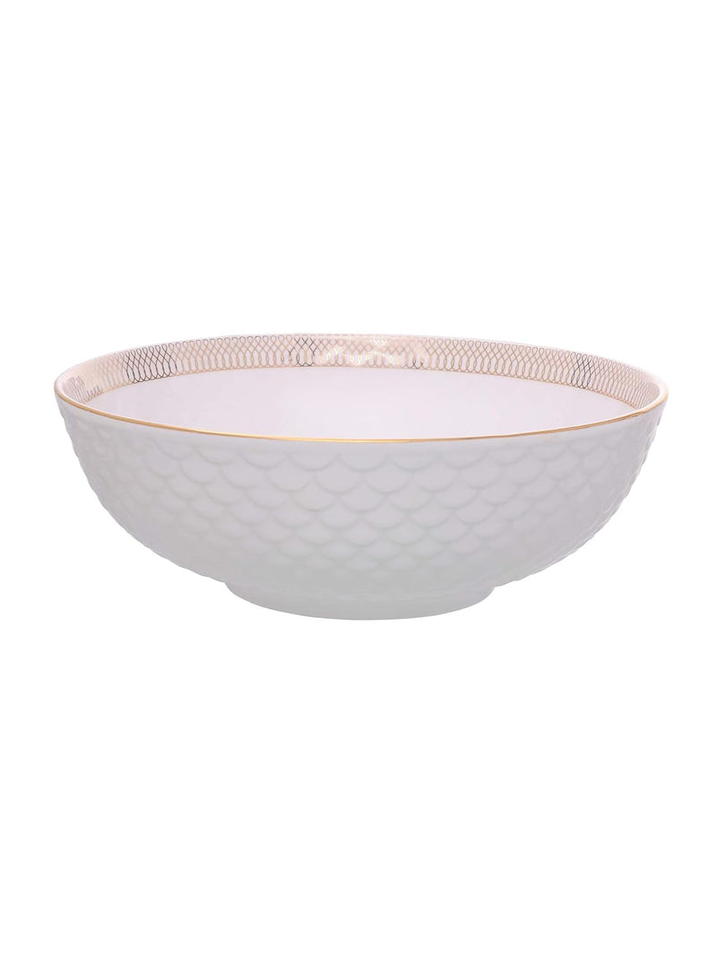 Clay Craft Ceramic Ripple Dinner Set of 18 Pieces, Dreamer 22k Gold, for Family of 6, Dinner Set Ceramic, Crockery Set, Dining Set for Dinner, Plates and Bowls Set, Crockery Set for Gift