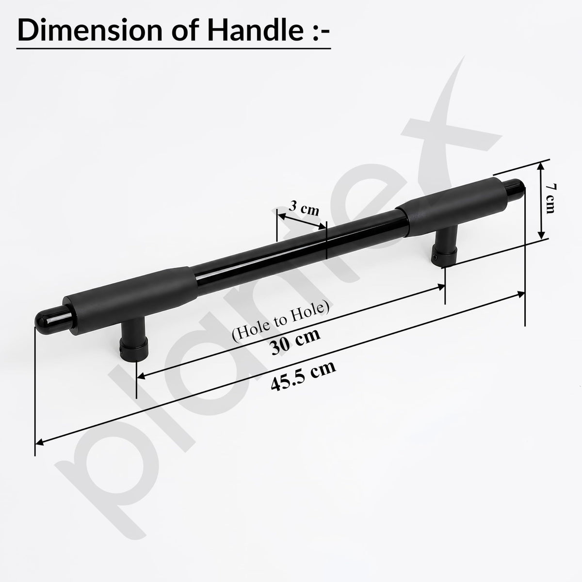 Plantex 12 Inch Main Door Handle/Pull-Push Handle for Main Door/Stainless Steel Handle for Home&Office/Hotel - Pack of 1 (Z-Black & PVD Black)-2