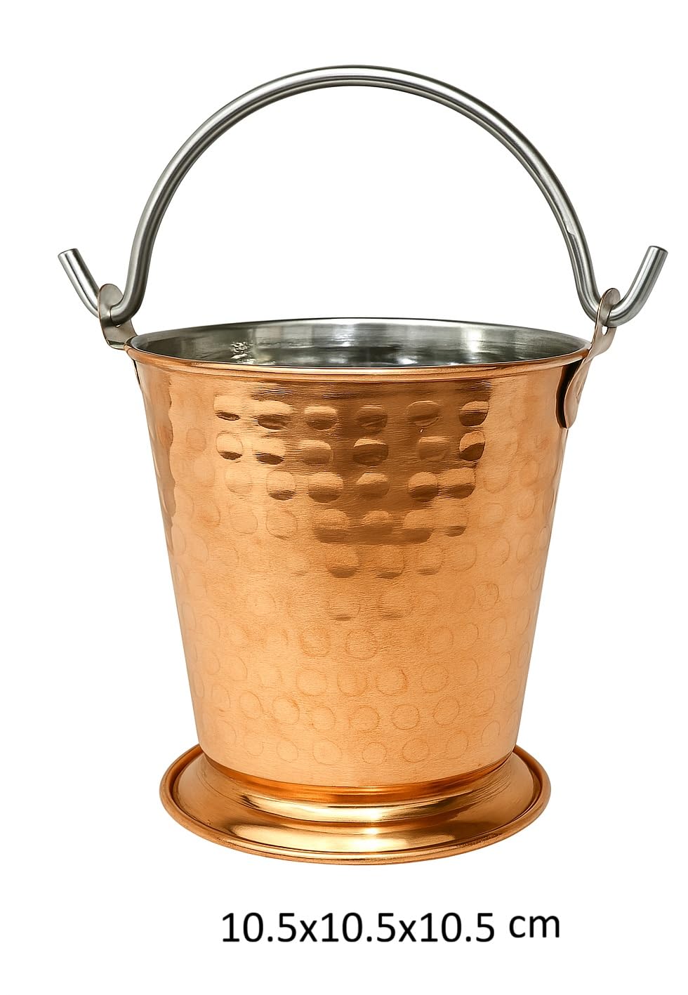 Dynore Stainless Steel Copper Hammered Plated Serving Bucket/Balti for Serveware & Tableware for Home/Hotel and Restaurants - Set of 2