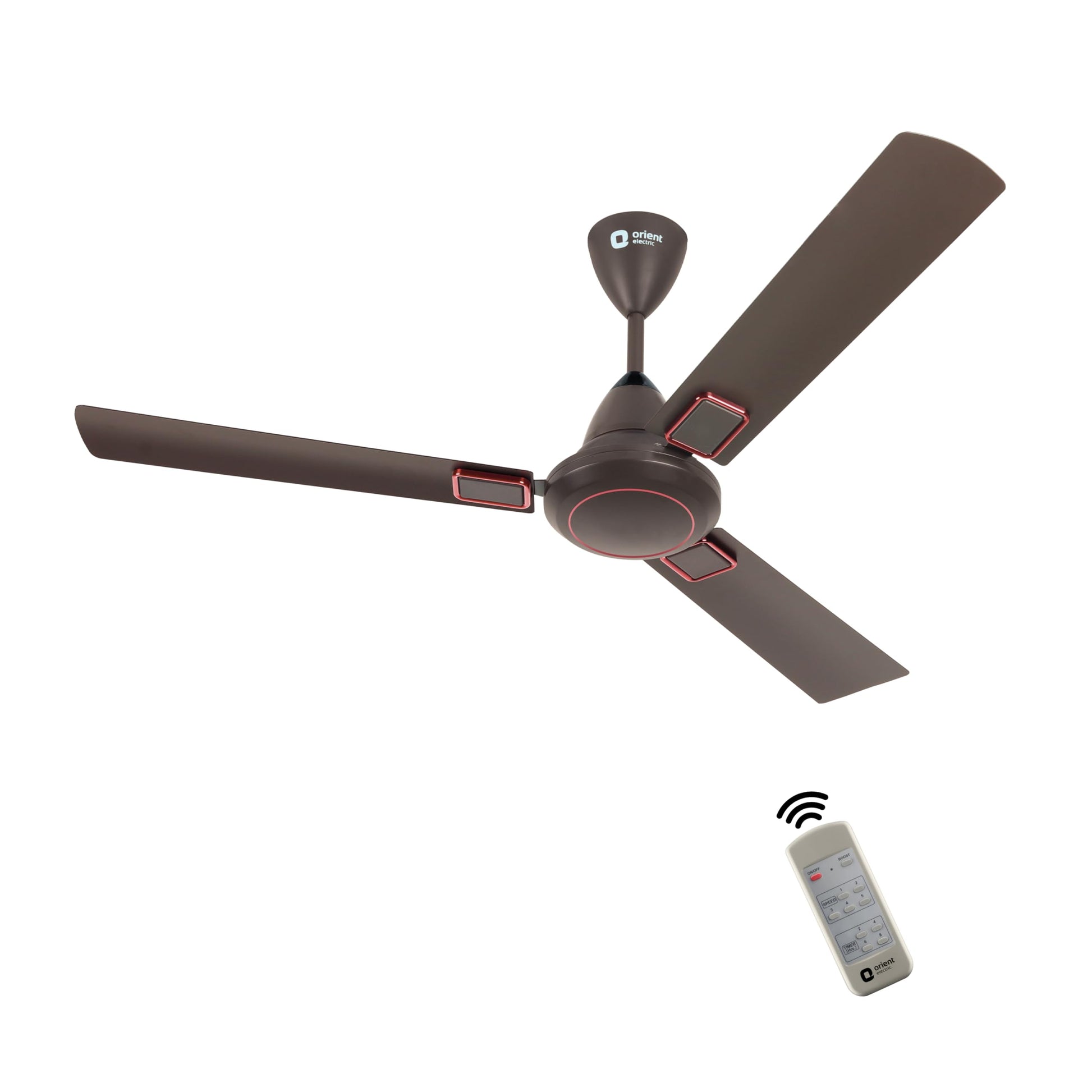 Orient Electric 1200 mm I Falcon Deco | BLDC ceiling fan with Remote| Decorative ceiling fan with stylish trims | Saves up to 50% on electricity bills | 3-year warranty by Orient | Brown