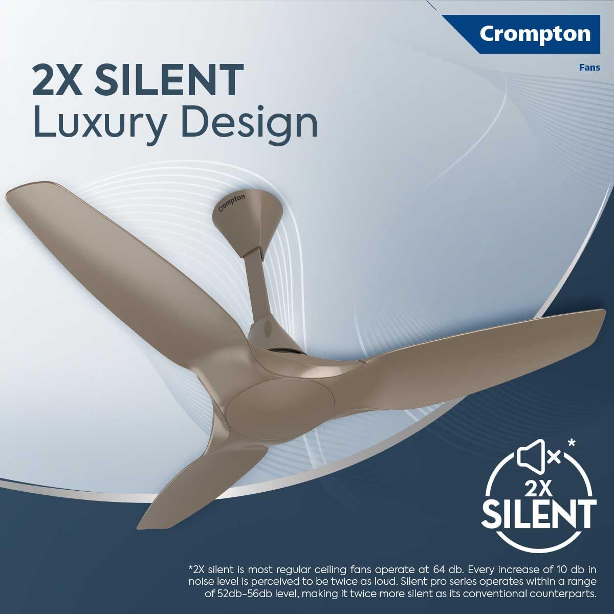 Crompton SilentPro Enso 1240 mm (48 inch) Aerodynamic Ceiling Fan (Mocha Brown)