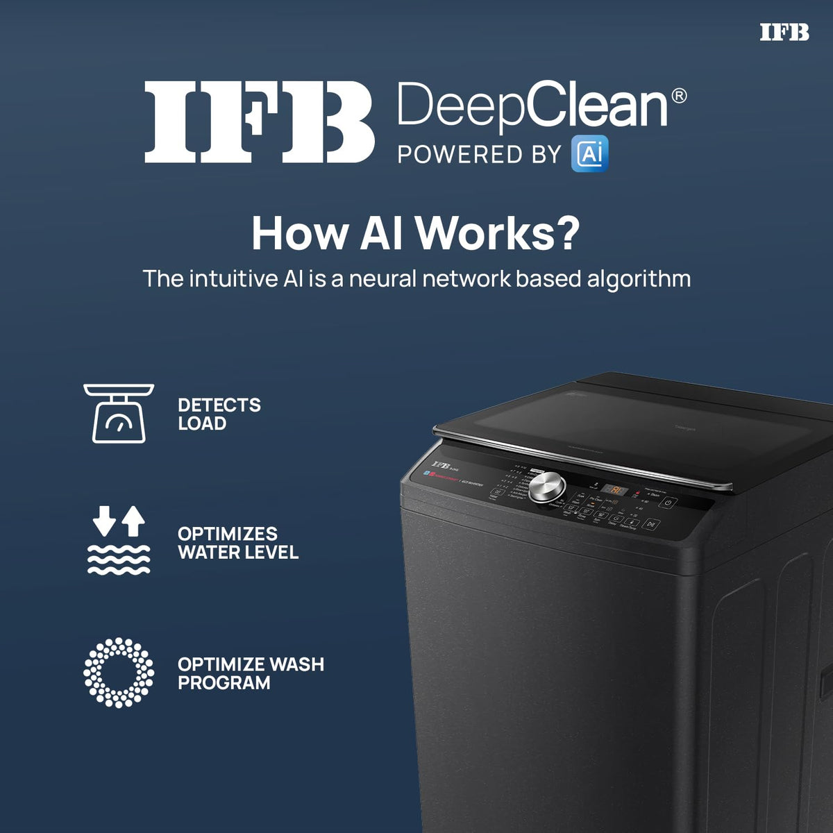 IFB 9 Kg 5 Star AI Powered Deepclean® Technology Fully Automatic Top Load Washing Machine with Inbuilt Heater(TL900NB2SI