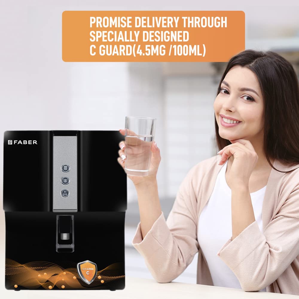 Faber RO+ MAT+Vitamin C,7 Liters Water purifier with 7Stage, Upto 2500 TDS, Black