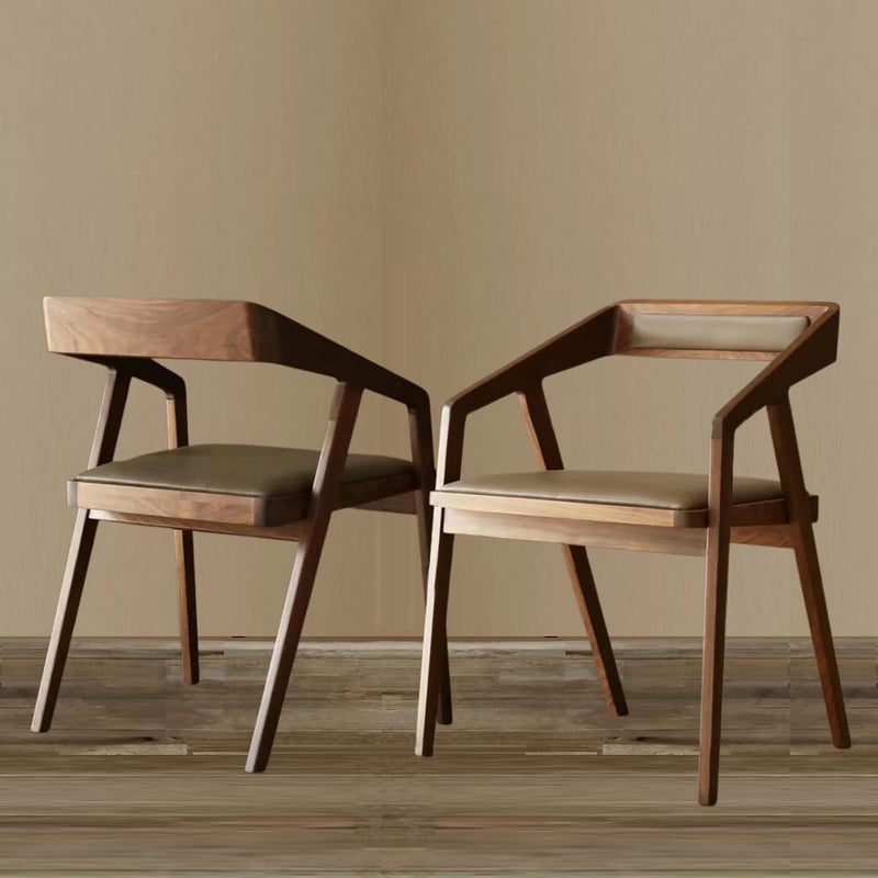 Solid Sheesham Arm Chair Modern Furniture Off Games Wooden High Chair Pu Leather Cushion for Kitchen | Living R