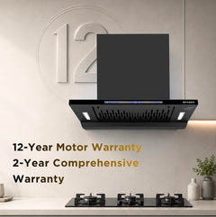 Faber SLIMX 60cm 1500m³/hr BLDC Autoclean Filterless T-Shape Chimney||Built In Oil Collector|Touch & Gesture Control|12Y