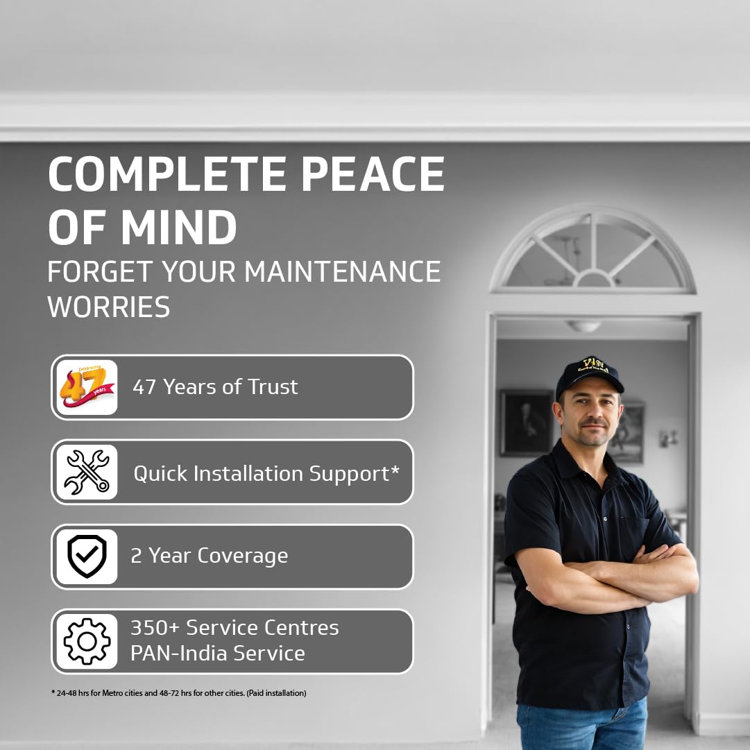 V-Guard Windle Deco BLDC Ceiling Fan for Home | BEE 5 Star Rating | Remote Control | 380 RPM | 1.2 meters | 2-Year Coverage | White