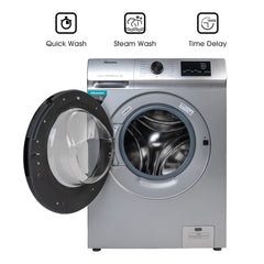 Hisense 7.0 Kg Fully-Automatic Front Loading Washing Machine (WFVB7012MS, Silver, Steam Wash, Built in Heater), Silver-2