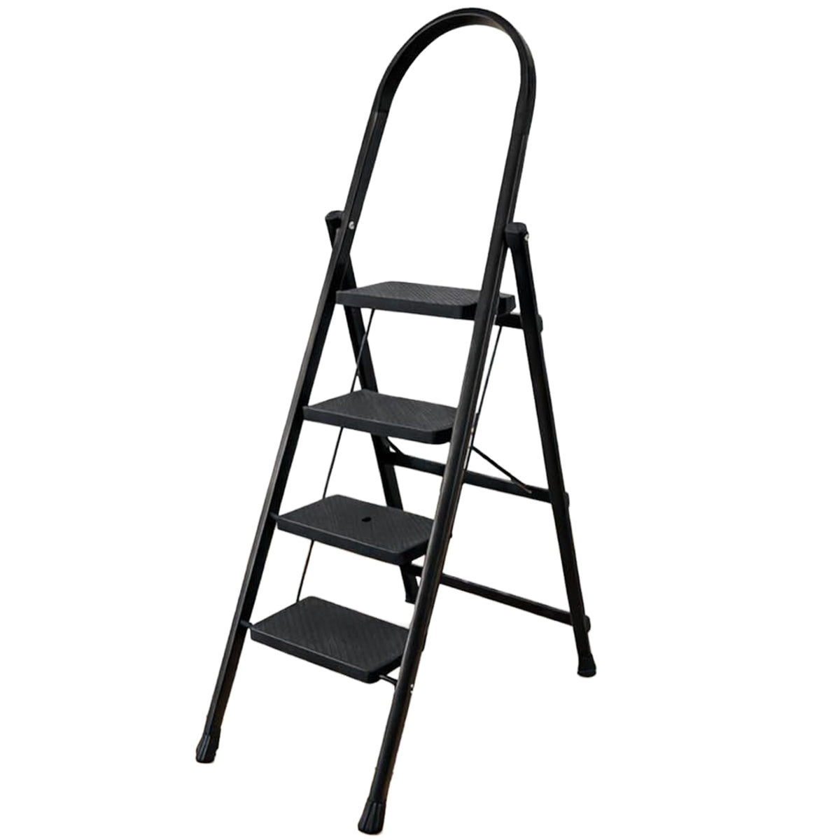 HOUZA Steel Ladder for Home 6 Steps Foldable with Anti-Skid Wide Steps (30cm x 20cm) | 6 Step Ladder for Home Use with D-Shape Rods | Secure Lock | 150 Kg Capacity Folding Ladder | 5 Year Warranty
