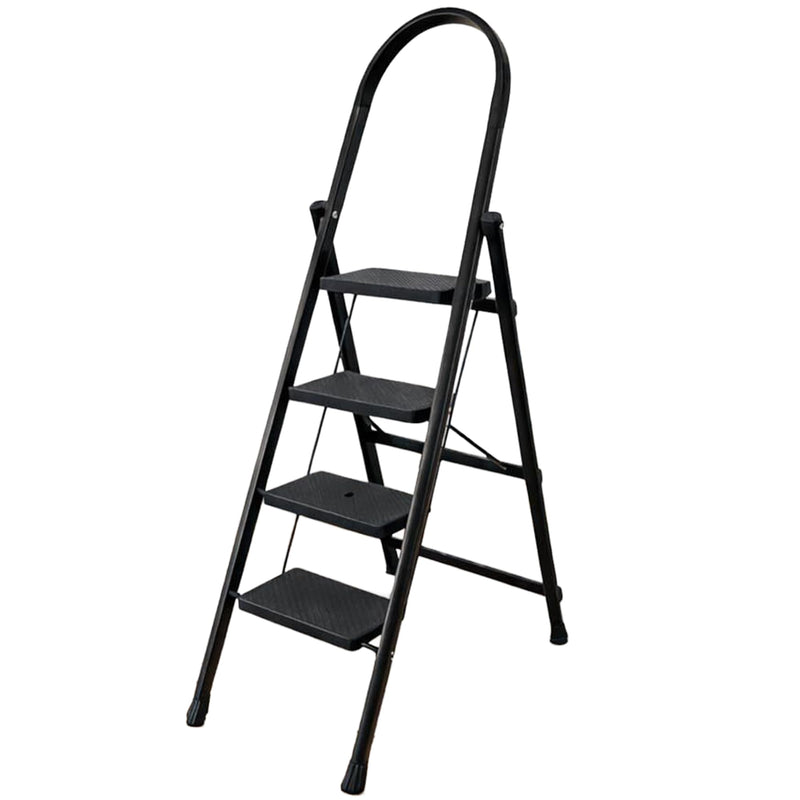 HOUZA Steel Ladder for Home 6 Steps Foldable with Anti-Skid Wide Steps (30cm x 20cm) | 6 Step Ladder for Home Use with D-Shape Rods | Secure Lock | 150 Kg Capacity Folding Ladder | 5 Year Warranty
