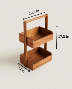 Spacious Storage Unit with Dual Square Shelves for Your Home | Kitchen | Bathroom | Living Room | Bedroom 17.3"