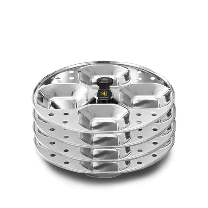 Eleven Rings 4 Plates Stainless Steel Square Idli Stand/Idli Maker Makes 16 Square Idlis at Once. (4 Plate Square Idli)