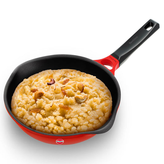 Hawkins 20 cm Frying Pan, Die Cast Non Stick Fry Pan, Ceramic Coated Pan, Induction Fry Pan, Small Frying Pan, Red (IDCF20)