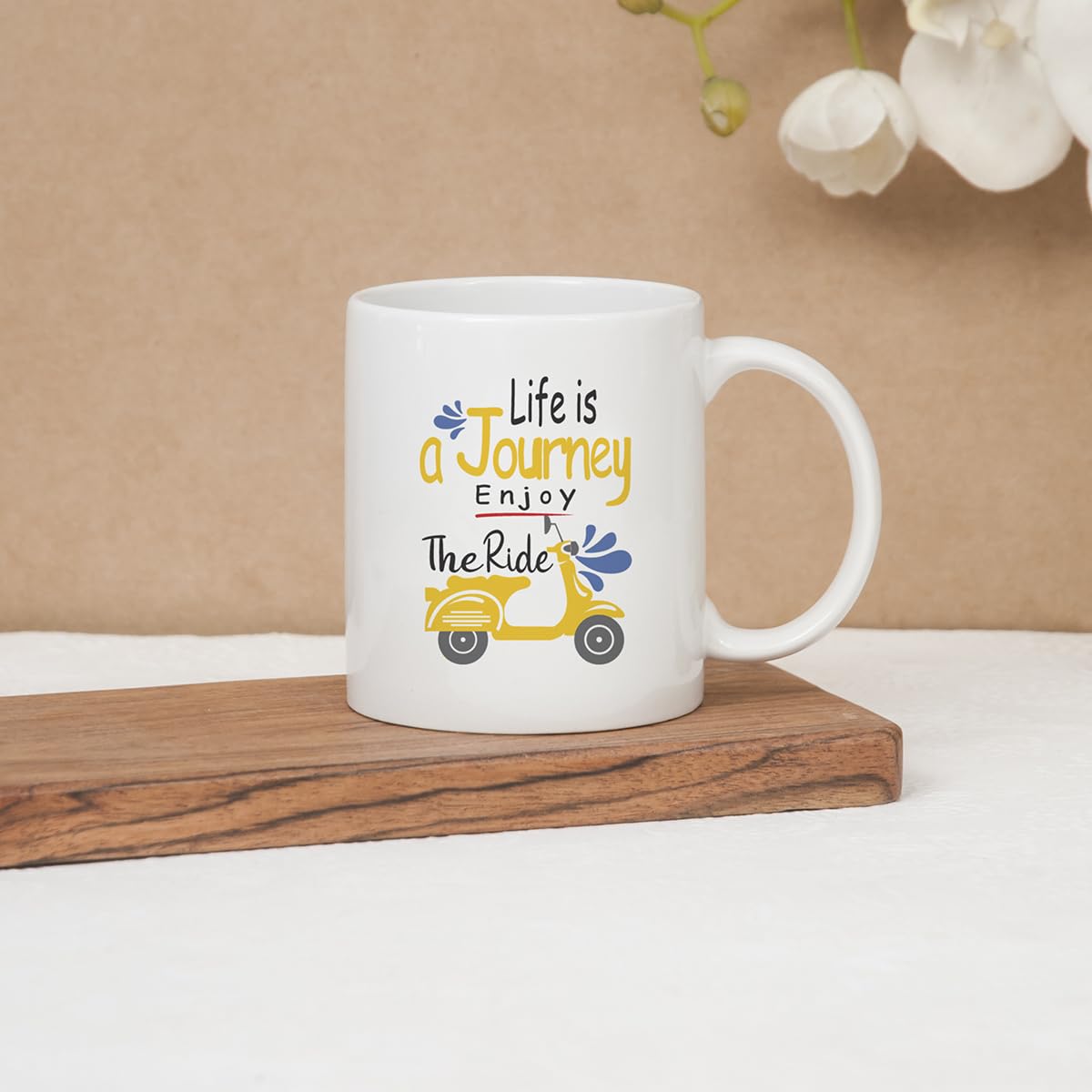Clay Craft Ceramic Cc Mm1 Swiss Rez1 Microwave Safe Coffee Mug with Good Morning Quote, 300 ML