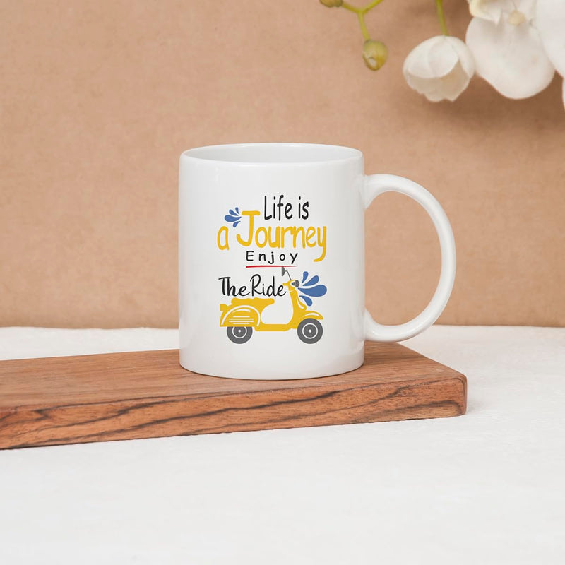Clay Craft Ceramic Cc Mm1 Swiss Rez1 Microwave Safe Coffee Mug with Good Morning Quote, 300 ML