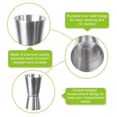 Dynore Stainless Steel Double Sided 25/50 ml Peg Measure - Pack of 1