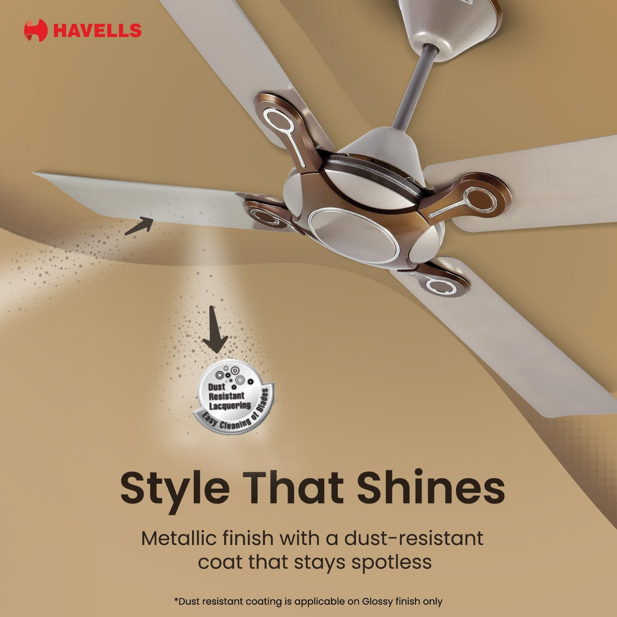 Havells Leganza 4 Blade 1200mm Ceiling Fan (Mist)-3