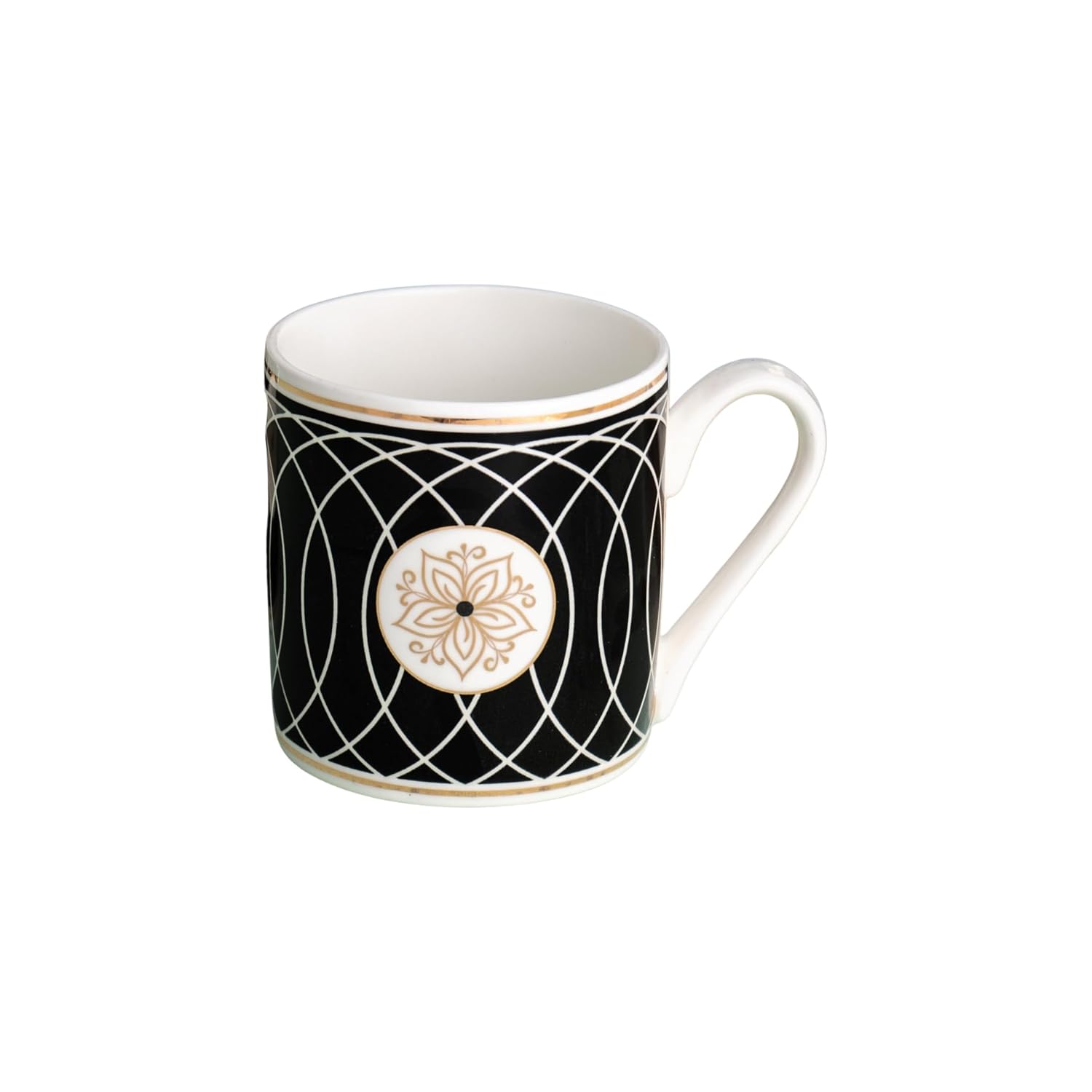 Clay Craft Fine Ceramic Melon Noir Tea/Coffee Cup Set of 6-220 ml Each (N403) Perfect for Afternoon Tea, Gifts, and Home Decor, Elegant Ceramic Mugs, Modern Milk Mugs, Coffee Mugs,