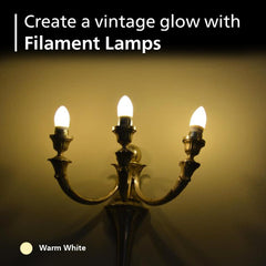 Philips 4-watt Filament Candle LED Bulb (Warm White, B0BJPQL2C6)