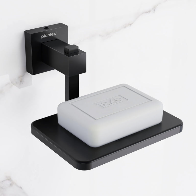 Plantex 304 Grade Stainless Steel Wall Mounted Soap Holder for Bathroom/Soap Stand/Soap Dish/Bathroom Accessories - Splash (Black)-1