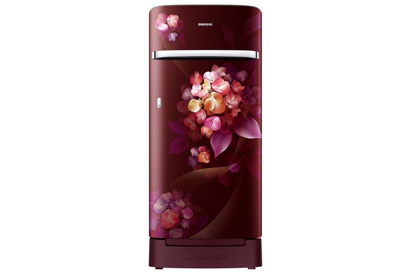 Samsung 189 L, 5 Star, Digital Inverter, Direct-Cool Single Door Refrigerator (RR21H2H25HT/HL, Red, Hydrangea Plum, Base Stand Drawer, Single Touch)-1