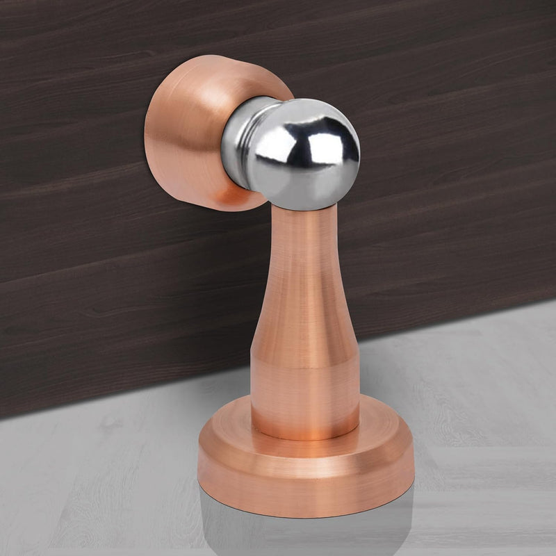 Plantex Stainless Steel 360 Degree 4 inch Door Magnet Stopper for Home/Office/Hotel Wall and Floor Mounted Soft-Catcher to Hold Wooden/Glass/PVC Door Stops - Pack of 2 (PVD Rose Gold Finish)-2