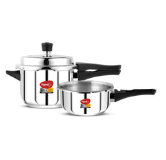 Pigeon by Stovekraft 14549 Induction Base Outer Lid Stainless Steel Pressure Cooker,3 Liters,Silver