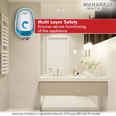 Maharaja Whiteline Fiesta Instant Water Heater, 3 litre, Hi-grade Copper Element, Rust & Shock proof ABS Body, Dual tone - FIESTA / WH-170