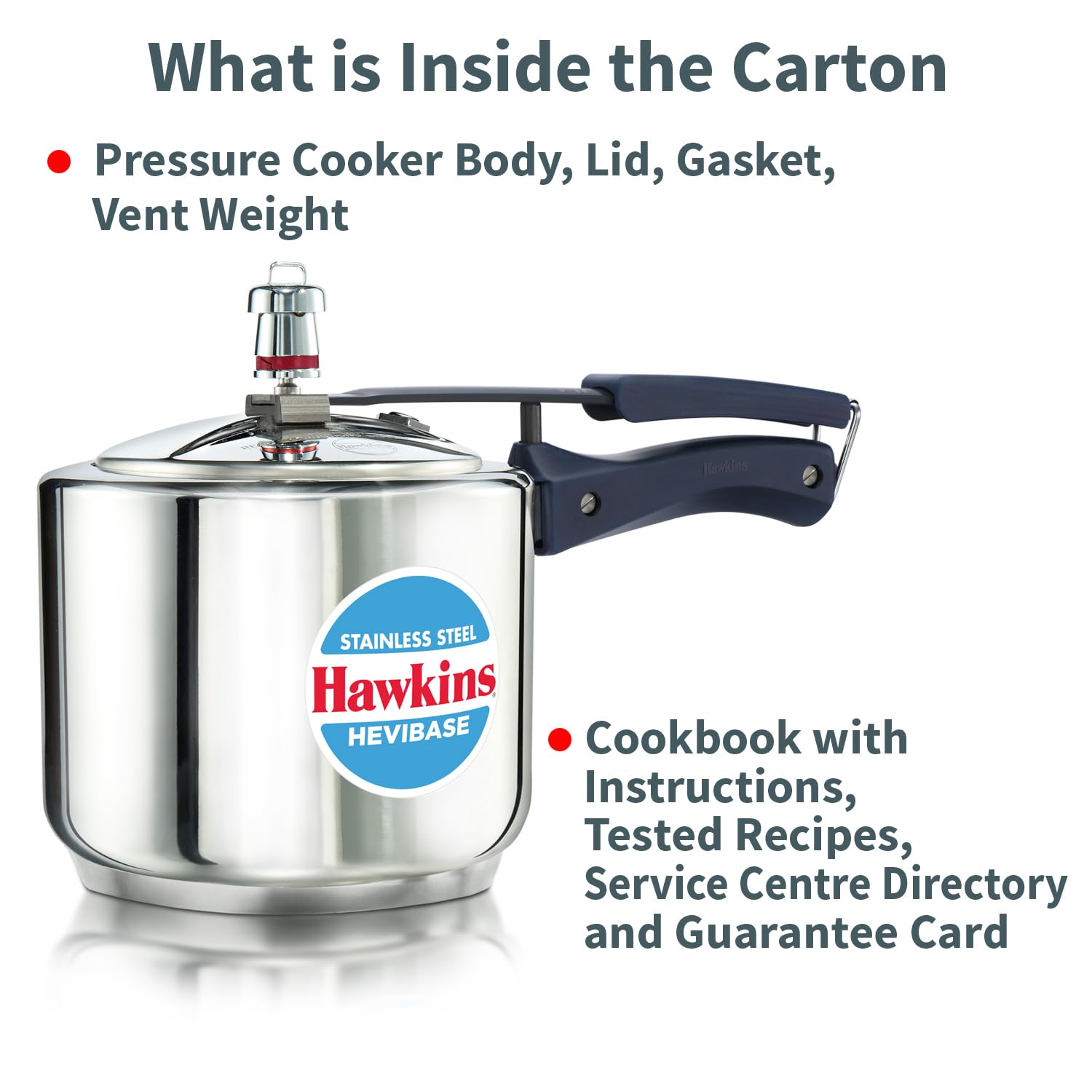 Hawkins 3 Litre Tall Stainless Steel Hevibase Pressure Cooker, Impact Bonded Base, Inner Lid Cooker, Silver (HSI3T)