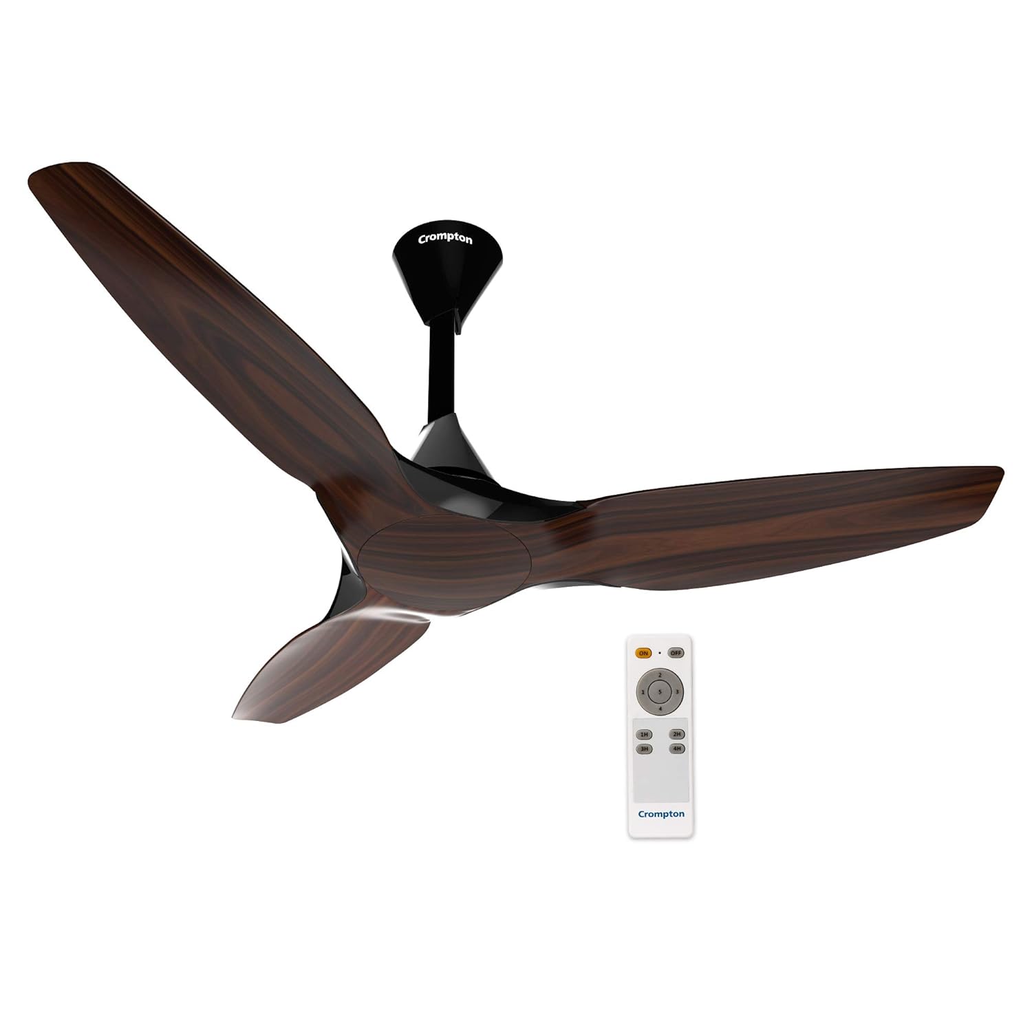 Crompton SilentPro Enso 1225 mm ActivBLDC Remote-controlled Ceiling Fan | 2X Silent | iF Design Award 2021 | 5 Years Warranty (Chestnut Wood)