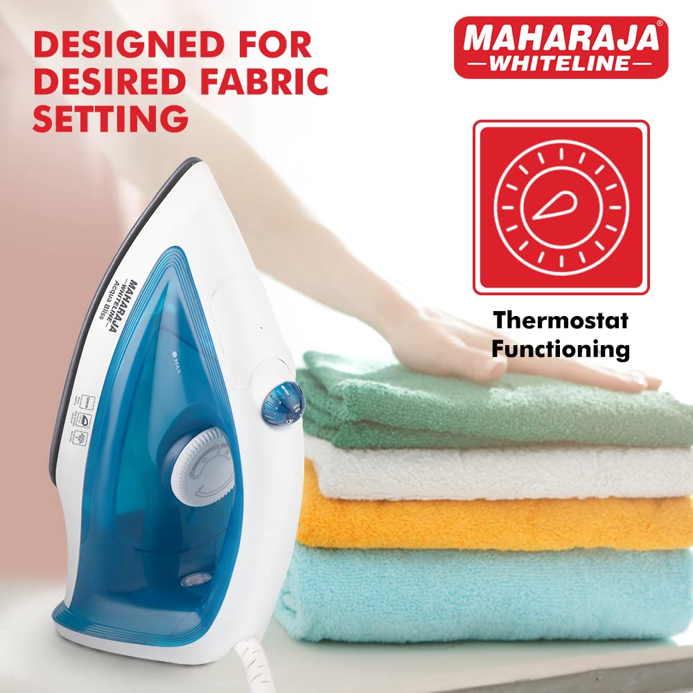 Maharaja Whiteline Acqua Bliss Steam Iron, 1200W - SI-131 (Blue & White)