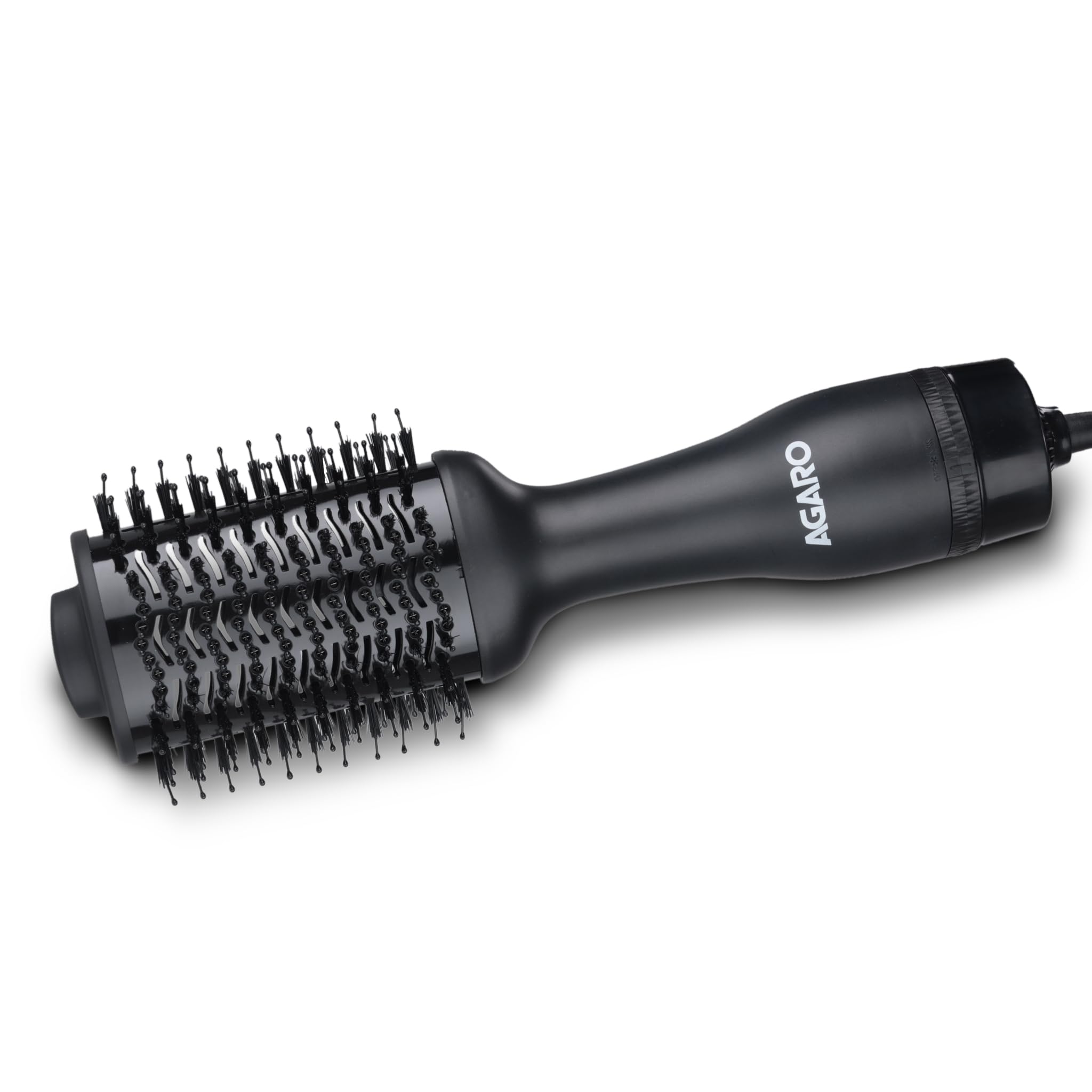 AGARO HV2179 Hot Air Brush for Hair, Blow Dryer Brush, Volumizer & Styler, 360° Airflow Vent, Oval Barrel for Hair Volume, Charcoal Bristles, Ceramic Coating Brushing Head, 1200W, Gold & Black