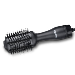 AGARO HV2179 Hot Air Brush for Hair, Blow Dryer Brush, Volumizer & Styler, 360° Airflow Vent, Oval Barrel for Hair Volume, Charcoal Bristles, Ceramic Coating Brushing Head, 1200W, Gold & Black
