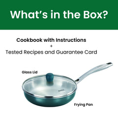 Hawkins Olive Pro 22 cm Frying Pan, Triply Stainless Steel Fry Pan with Stainless Steel Handle and Stainless Steel Lid, Green (POSF22G)