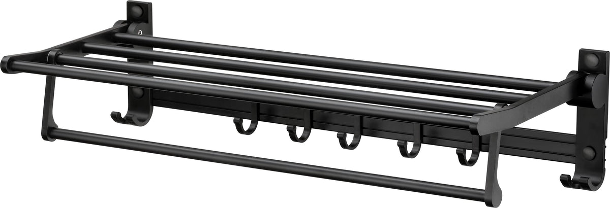 Plantex Space Aluminum Folding Towel Rack/Towel Stand/Hanger/Bathroom Accessories (24 Inches, Black-Matt)-6