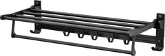 Plantex Space Aluminum Folding Towel Rack/Towel Stand/Hanger/Bathroom Accessories (24 Inches, Black-Matt)-6