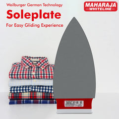 Maharaja Whiteline Jazz Dry Iron, 1000 Watt, Red and White (DI-127)