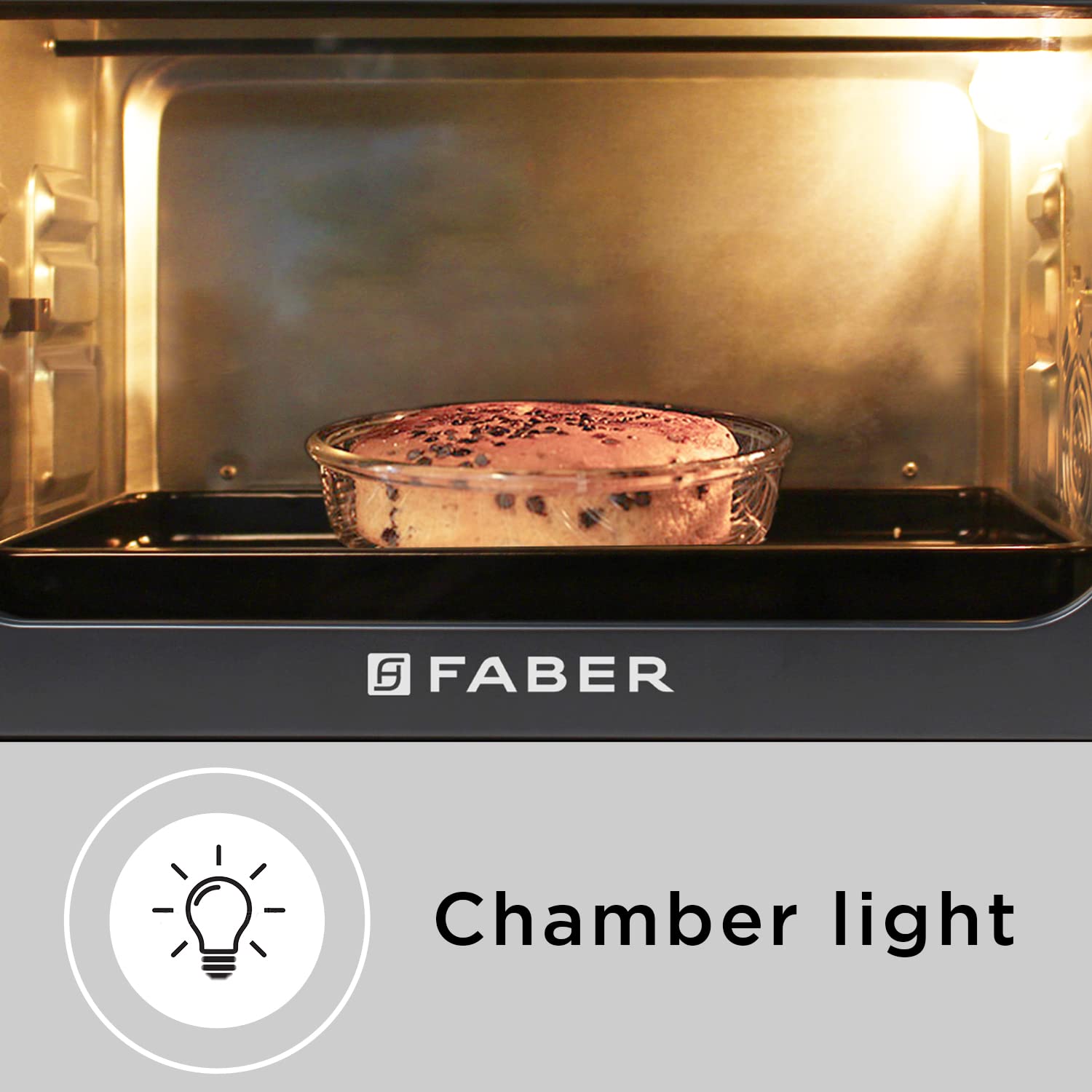 Faber 60L 2200W OTG | Bake, Toast, Roast, Grill | 4 Heating Functions, Upper & Lower Heating, Rottisserie, 360° Convection| Indicator Light, Auto Shut-Off, Ready Bell | Removable Crumb Tray | (Black)