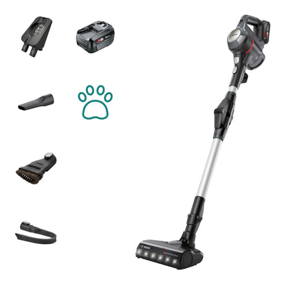 Bosch Unlimited 7 Cordless Vacuum Cleaner with Rechargeable 3.0 Ah Battery and FlexTube, LED Lighting, 10-Year Motor Warranty, in Graphite