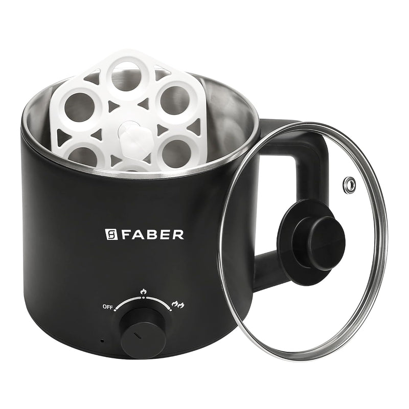 Faber 600W 1.6 liter Multi Cooker|Cool Touch Handle & Temperature Control Knob|Rapid Noodles & Spaghetti Cooker,Hot Soup