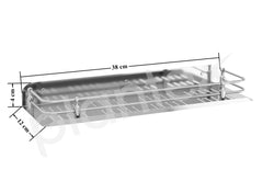 Plantex Bathroom Wall Shelf/Stainless Steel Bathroom Shelf for Wall with Railings/Bathroom Accessories Holder (15 inches, Chrome)-3