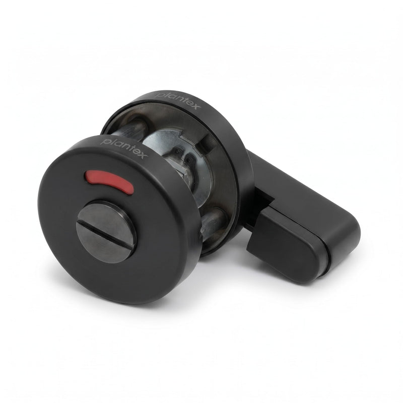 Plantex Bathroom Indicator Lock/Stainless Steel Indicator Deadbolt for Home/Toilet Partition Door Lock/Round Indicator Bolt Bathroom - Pack of 1 (Black)-1