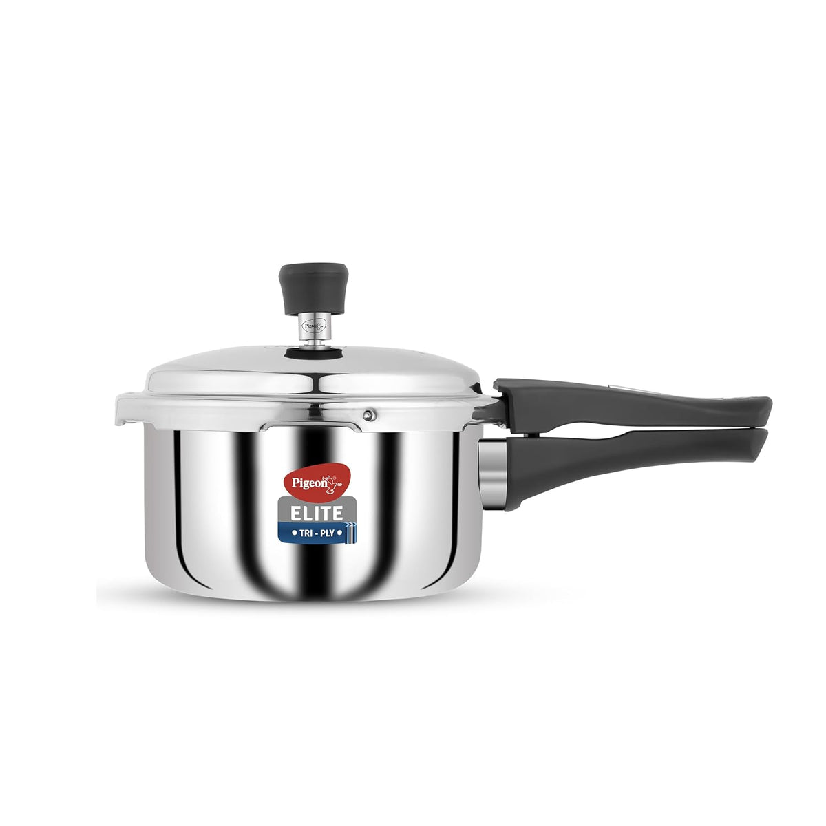 Pigeon by Stovekraft Elite Shine Tri-Ply Body Outer Lid Pressure Cooker, Induction and Gas Stove Compatible