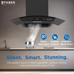 Faber Hood Venice 75 cm 1200 m³/hr Autoclean Curved Chimney| Filterless with Oil Collector |8 Yrs Motor & 2Yrs Comprehen