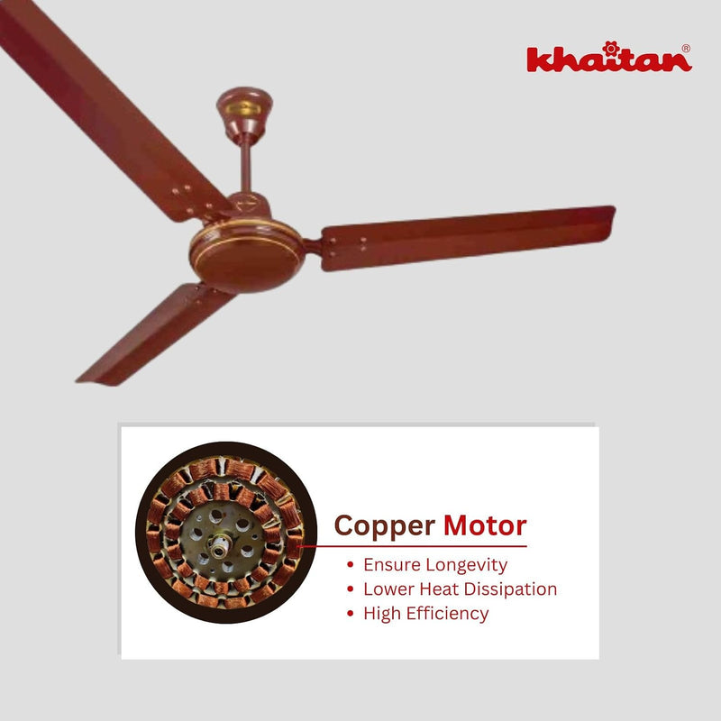 Khaitan ECR 1200 mm High Speed Ceiling Fan (Brown)-3