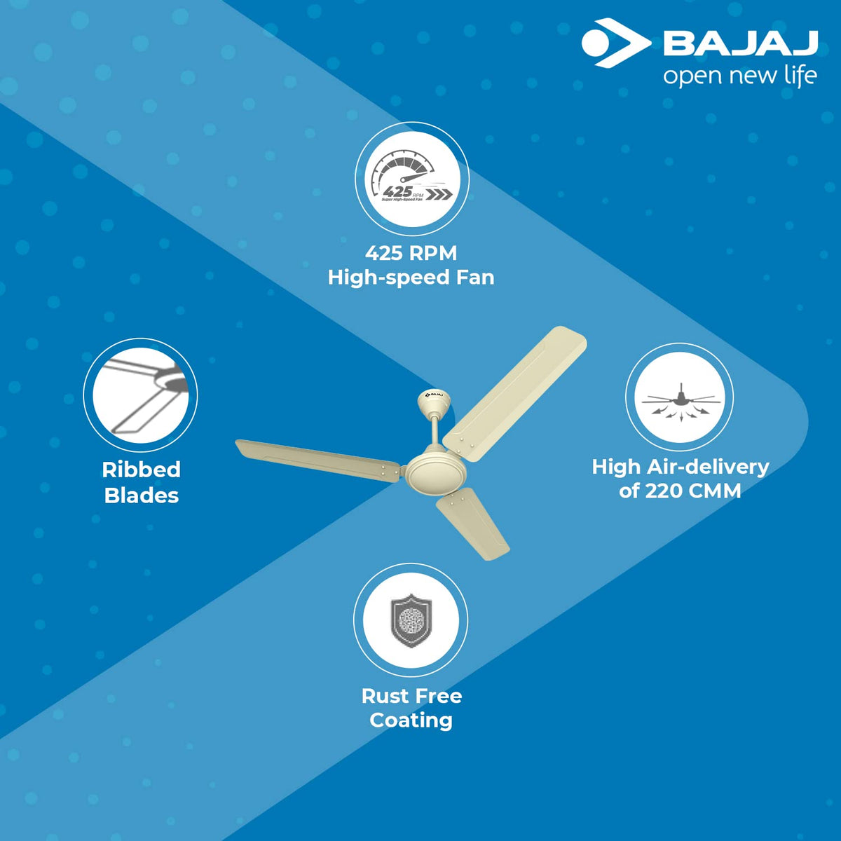Bajaj Hurricane 1200 Mm Ceiling Fans For Home-5