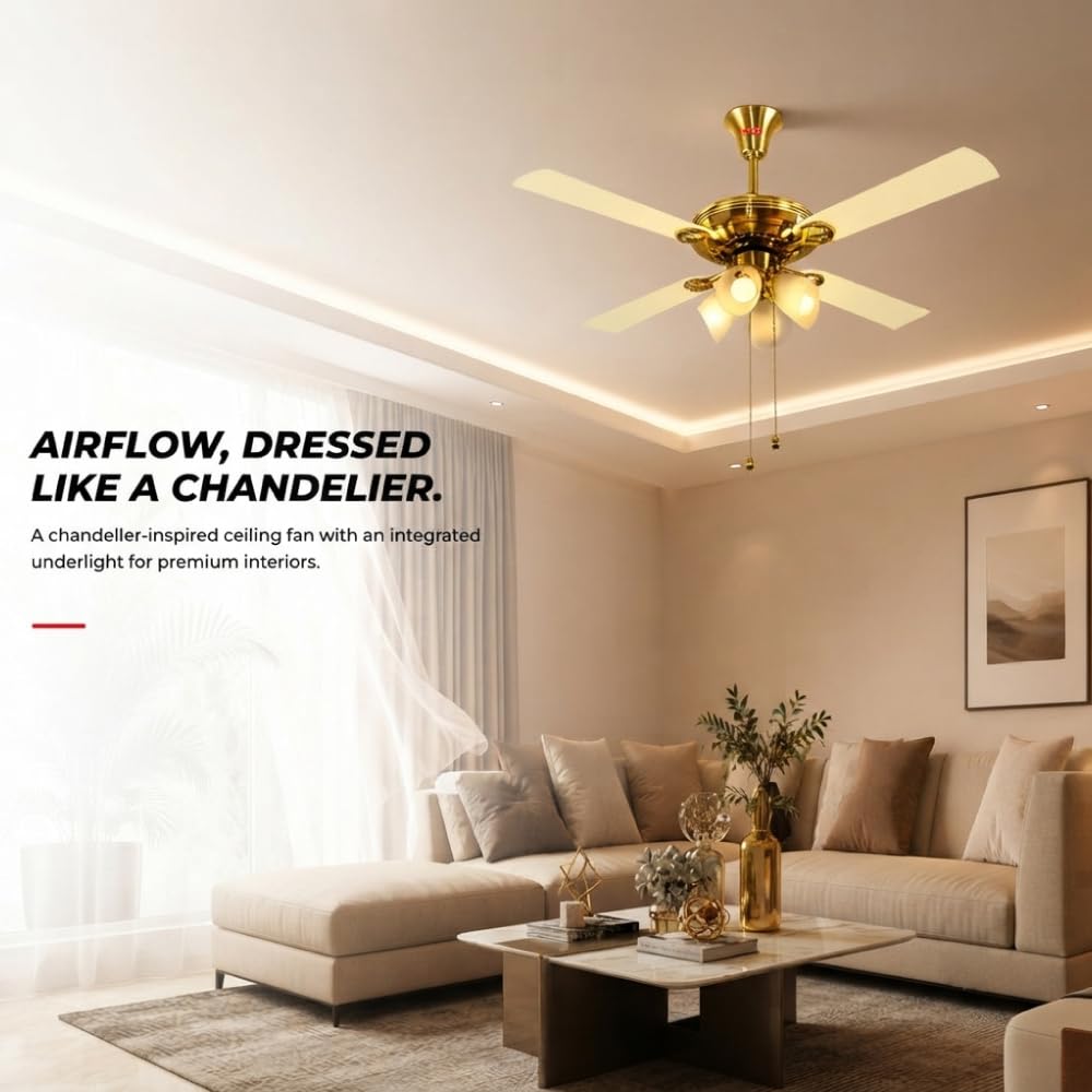 USHA Fontana Lotus 1230mm Ceiling Fan with Decorative Lights-5