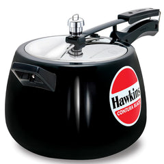 Hawkins 3.5 Litre Contura Black Pressure Cooker, Hard Anodised Inner Lid Cooker, Handi Cooker, Black (CB35)