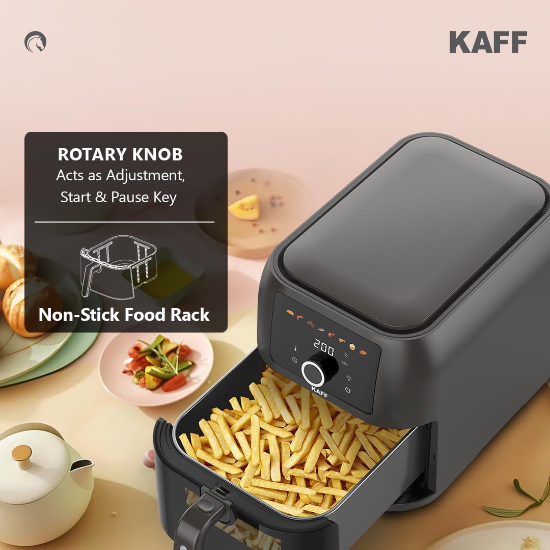 Kaff KFR8 Air Fryer Oven with 360° High Speed Air Circulation Technology | Digital LED Display & Touch Control Panel | B