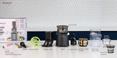 Kuvings EVO810 Black Professional Cold Press Juicer,Only Juicer with Patented Rubber & Silicon-Free Technology, 12 YR Warranty, All-in-1 Fruit & Vegetable Juicer,With Smoothie & Sorbet Attachment